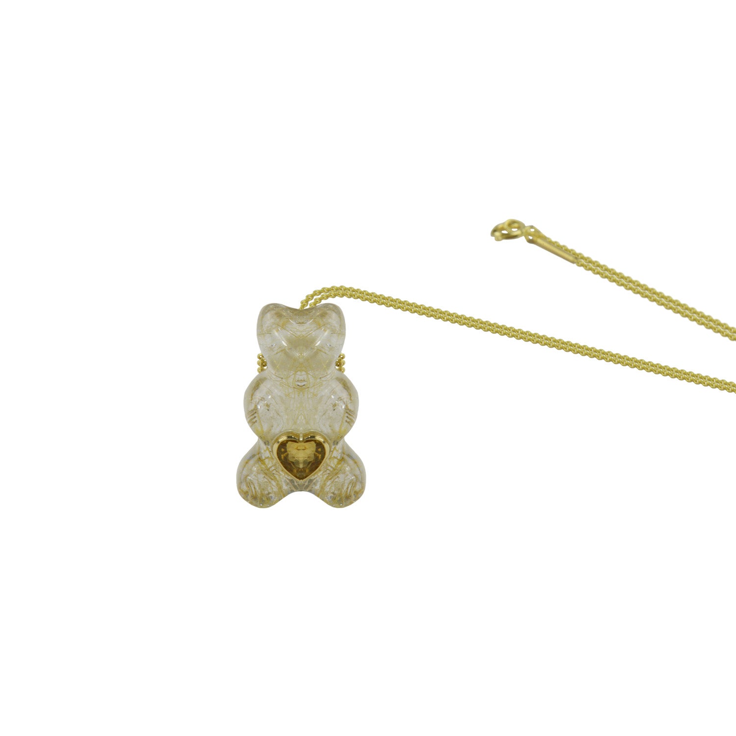 Gummy Gems Rutilated Quartz with Heart Citrine Belly Necklace