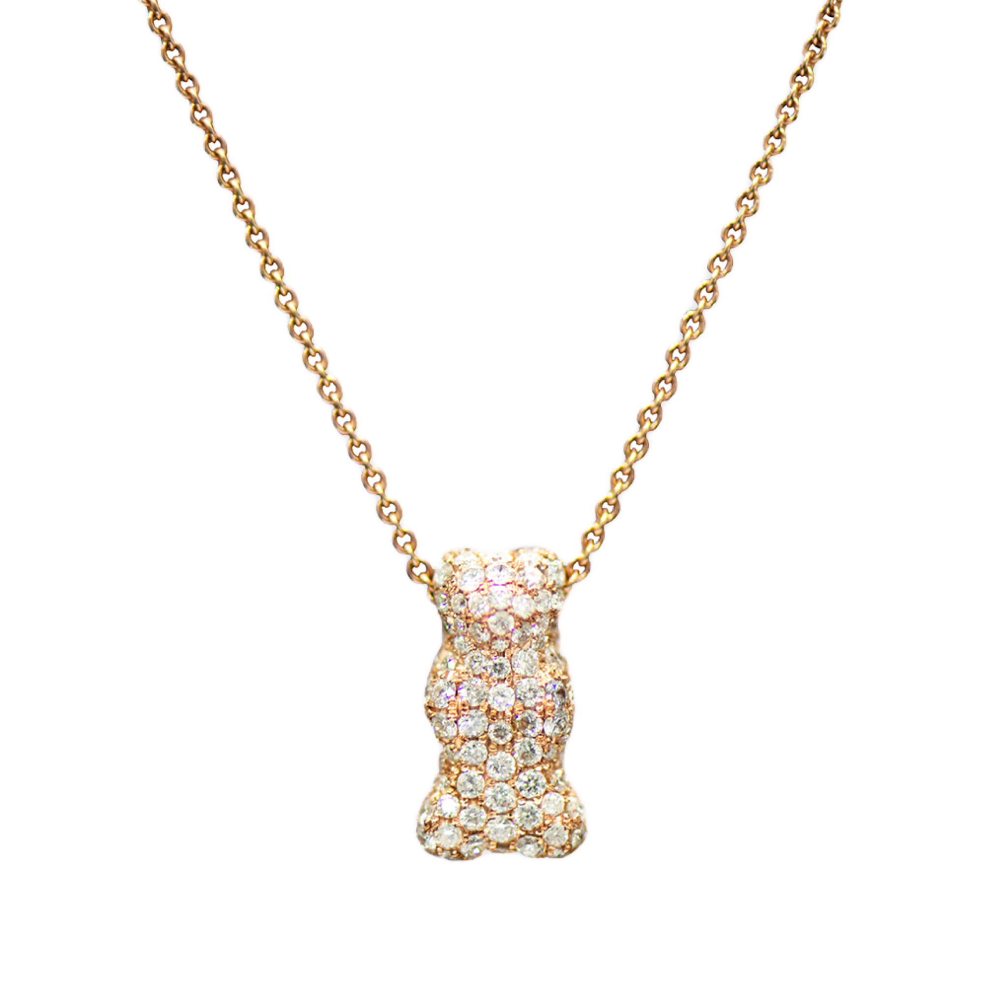 Gummy Bear medium Gold & Diamond Necklace