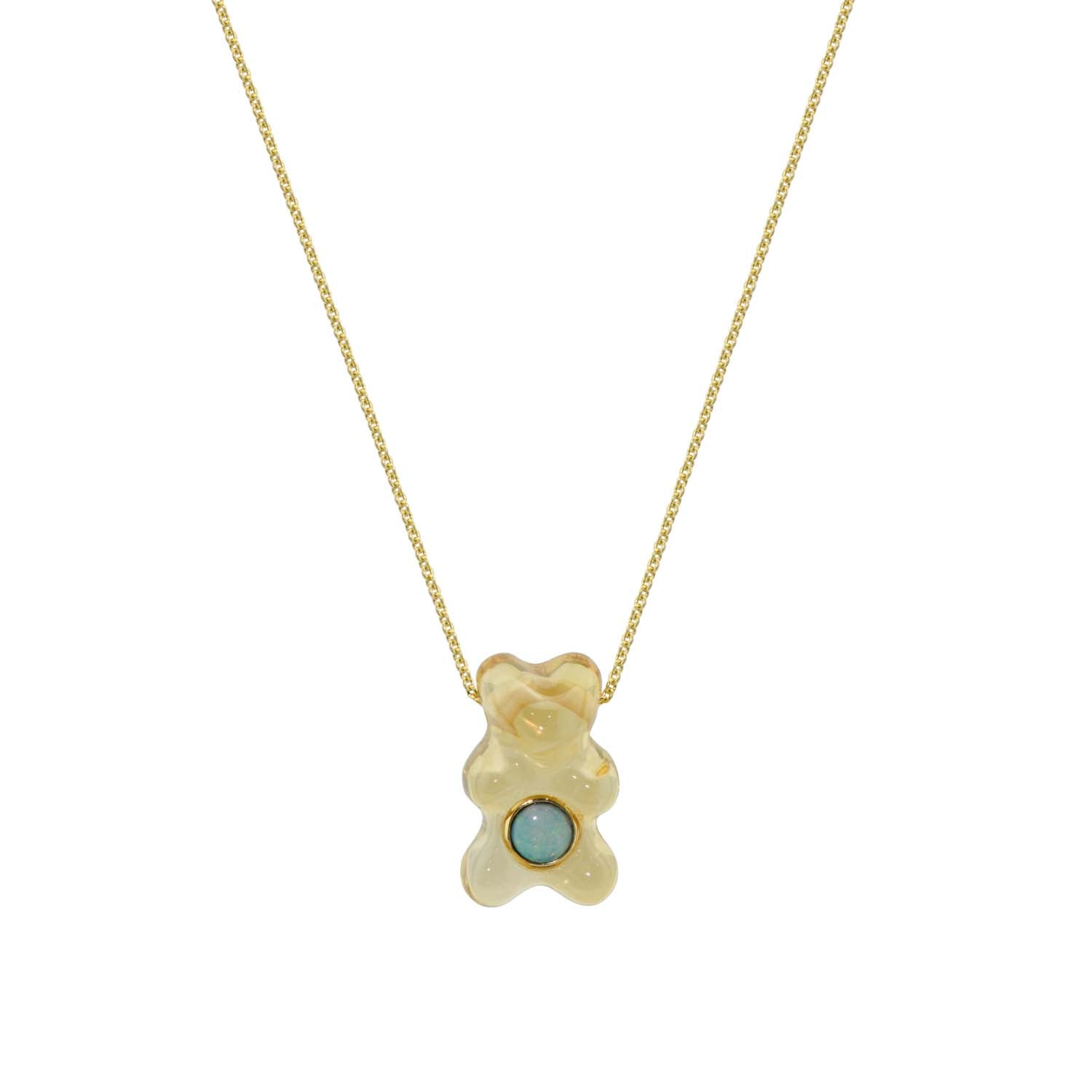 Gummy Gems Topaz with Round Opal Belly Necklace