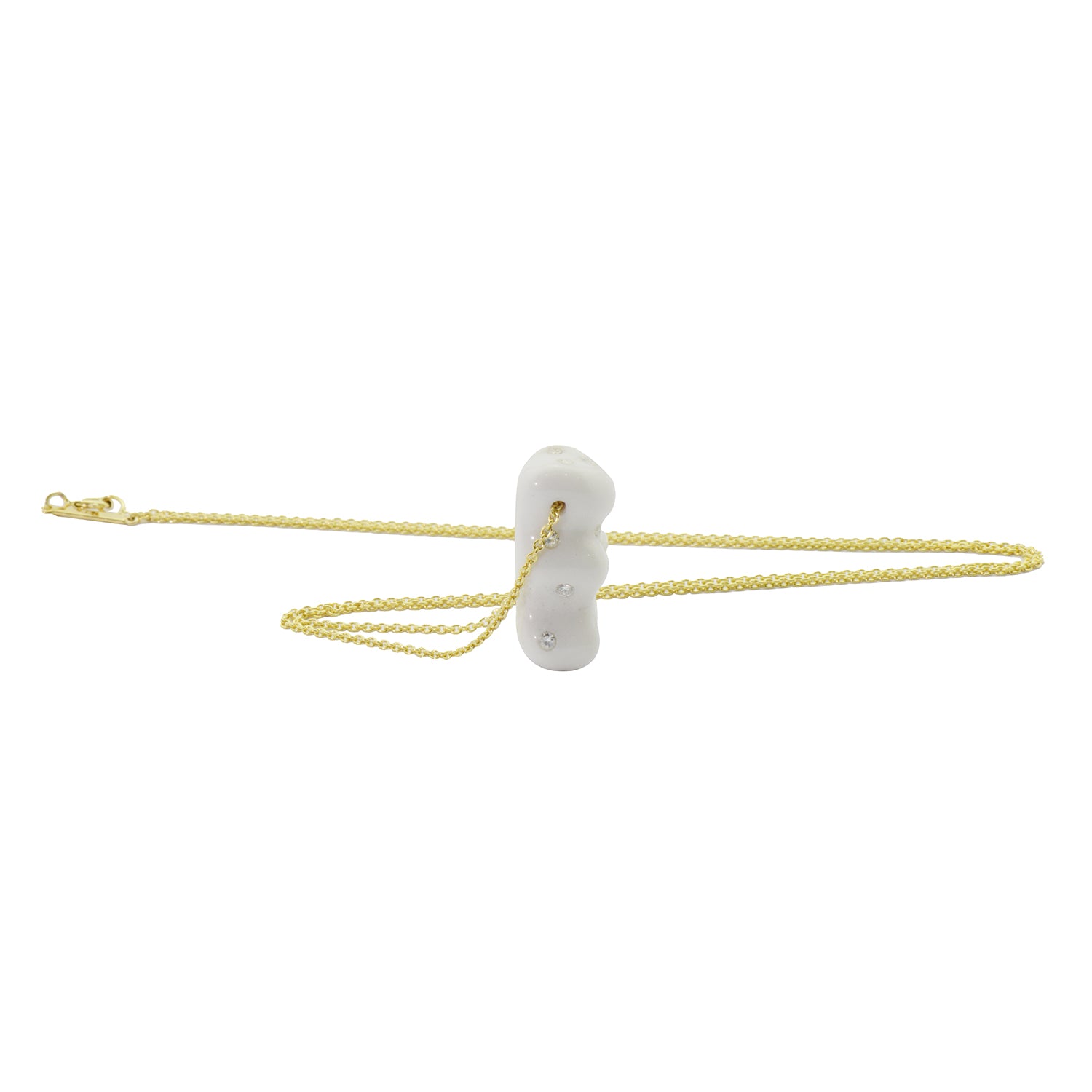 Gummy Bear White Onyx with Diamond Necklace