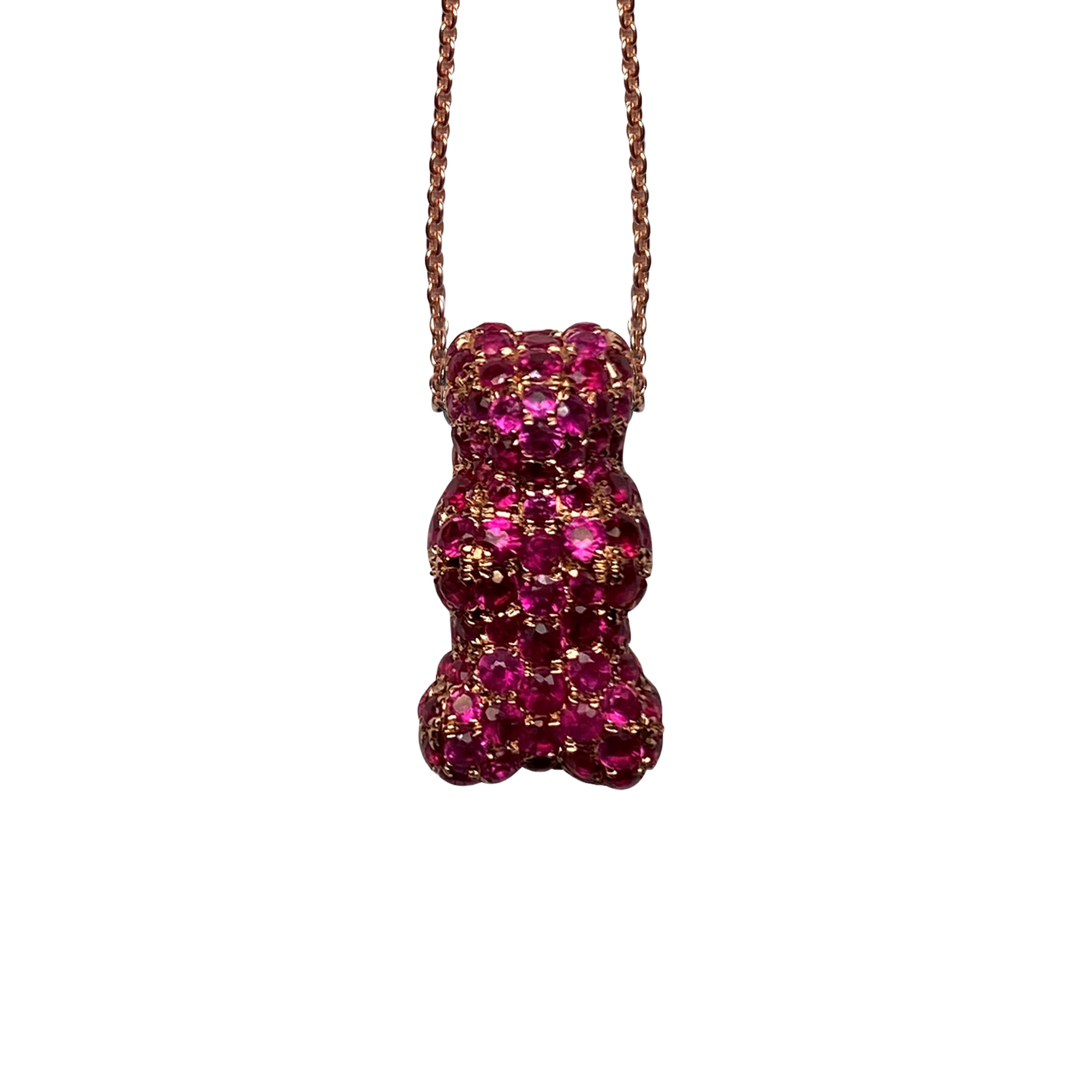 Gummy Bear Medium Gold & Ruby Necklace