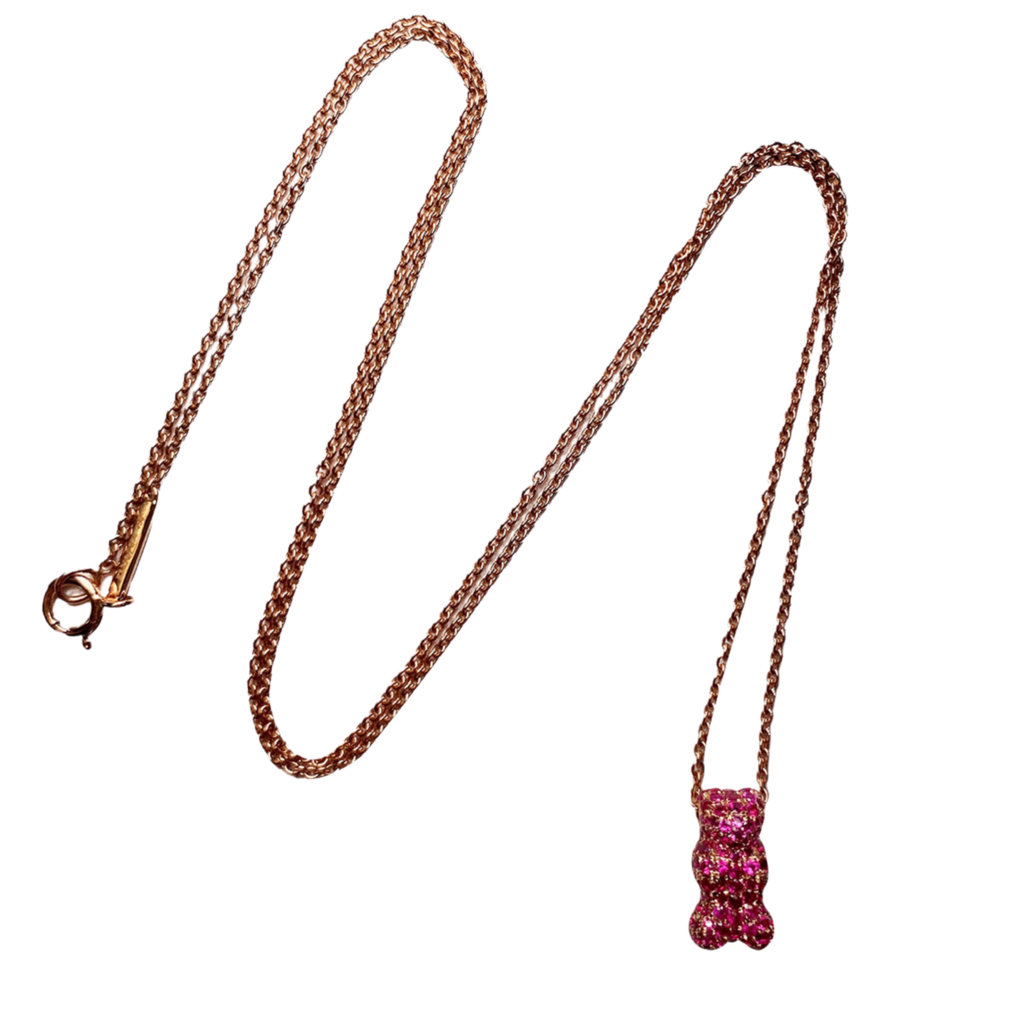 Gummy Bear Medium Gold & Ruby Necklace