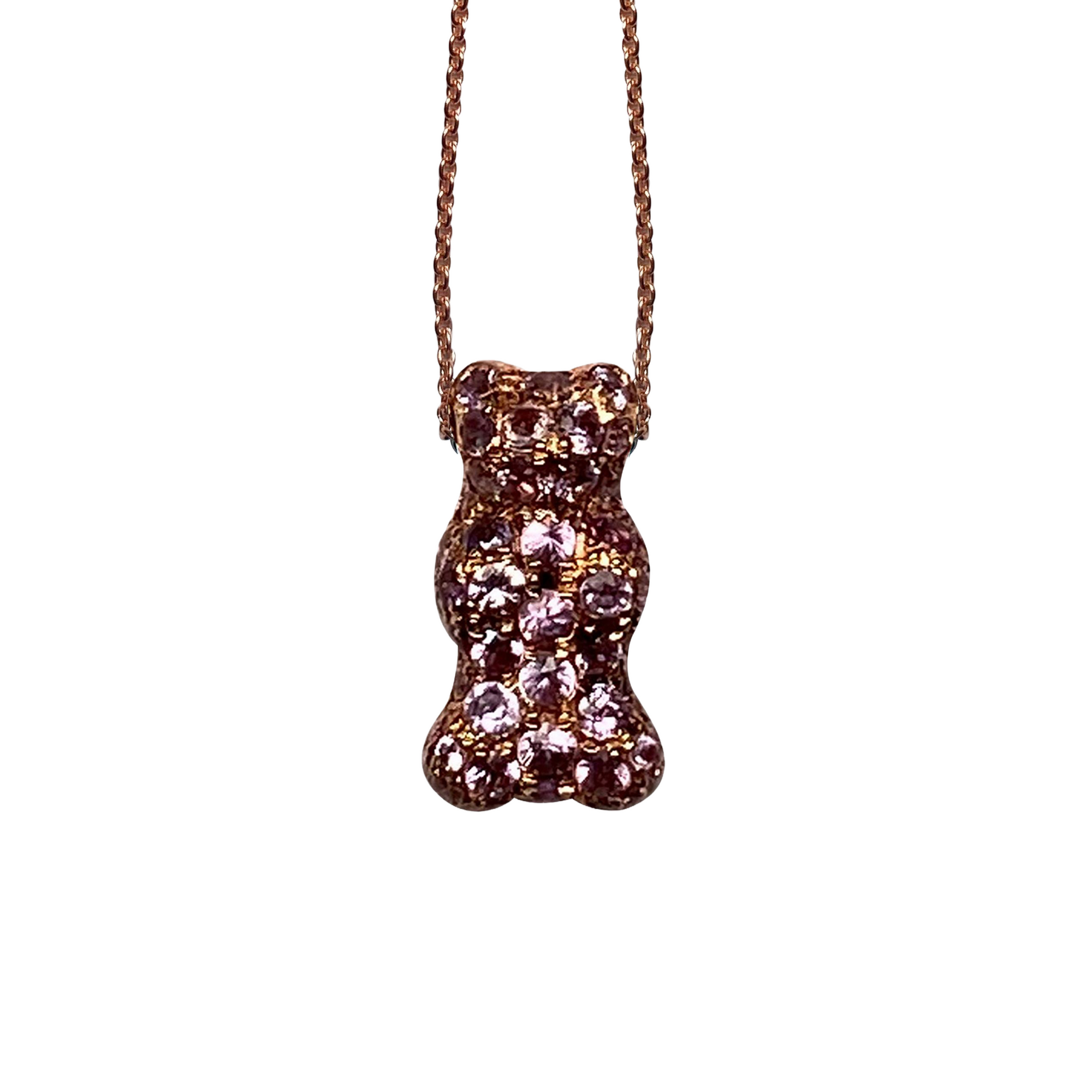 Gummy Bear Small Gold & Amethyst Necklace