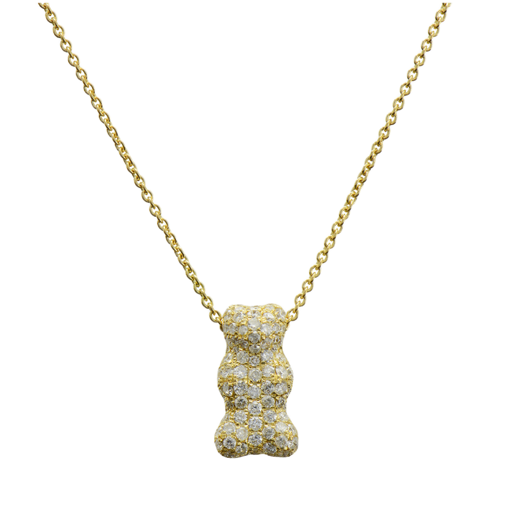 Gummy Bear Small Gold & Diamond Necklace