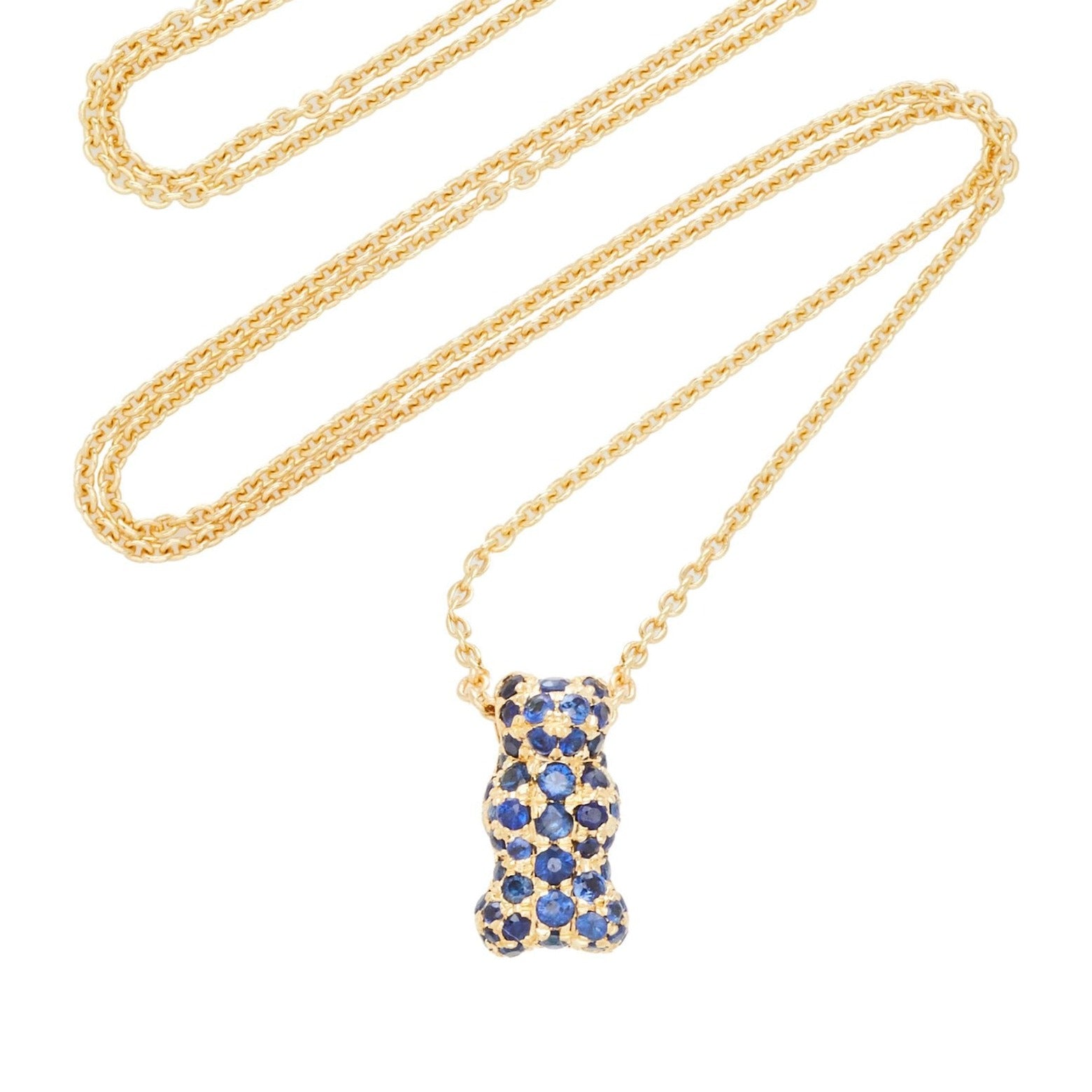 Gummy Bear Small Gold & Sapphire Necklace